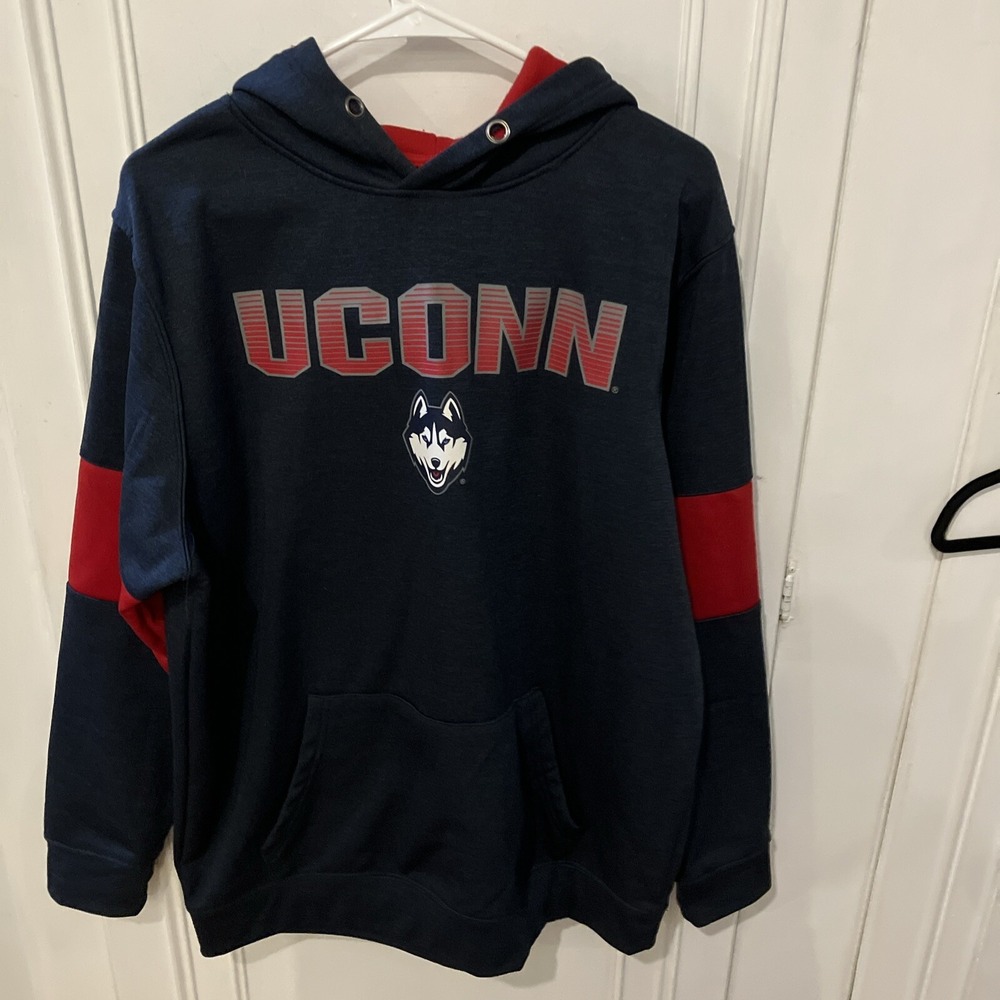 UConn Huskies Hoodie Large  Blue Pullover Sweatshirt Long Sleeve Colosseum